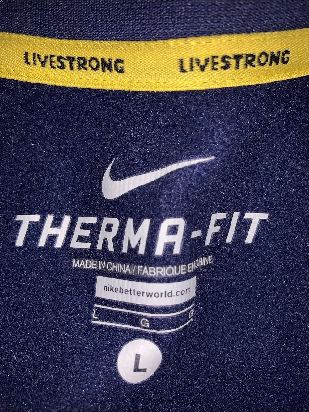 Nike Navy & Blue Livestrong Half-Zip Performance Jacket